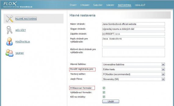 Nastavenie automatickej registrácie