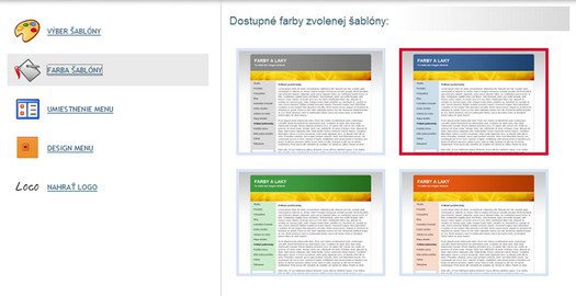 2. Výber farby <br> šablóny